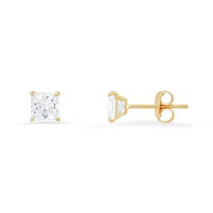 Real 10k Gold Diamond Stud Earrings - 0.80 CTW